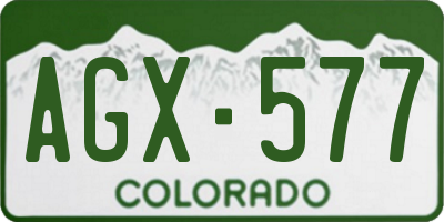 CO license plate AGX577