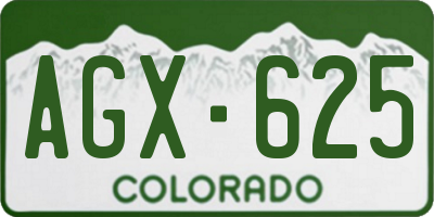 CO license plate AGX625