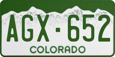 CO license plate AGX652
