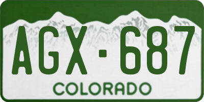 CO license plate AGX687