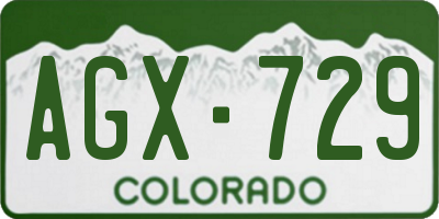 CO license plate AGX729