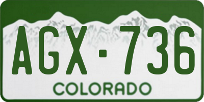 CO license plate AGX736