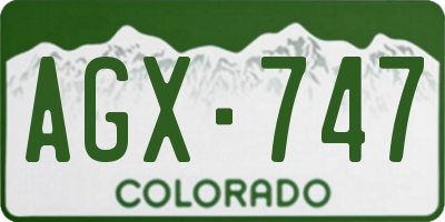 CO license plate AGX747