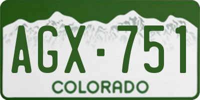 CO license plate AGX751