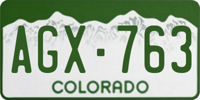 CO license plate AGX763