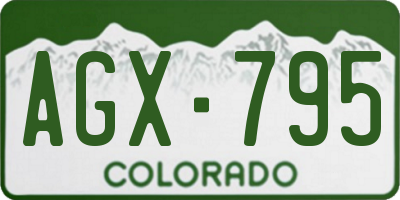 CO license plate AGX795