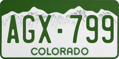 CO license plate AGX799