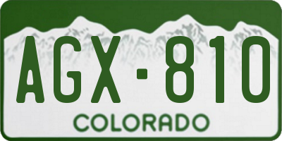 CO license plate AGX810