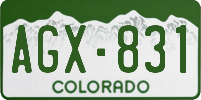 CO license plate AGX831