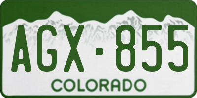 CO license plate AGX855