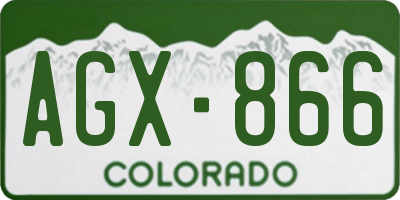 CO license plate AGX866