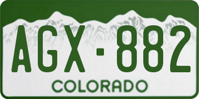 CO license plate AGX882