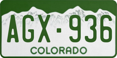 CO license plate AGX936