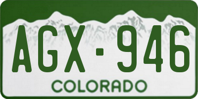 CO license plate AGX946