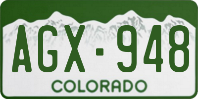 CO license plate AGX948