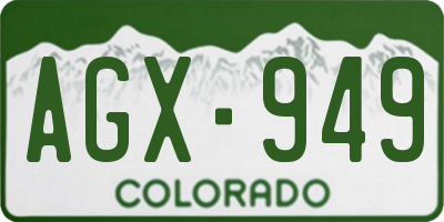 CO license plate AGX949