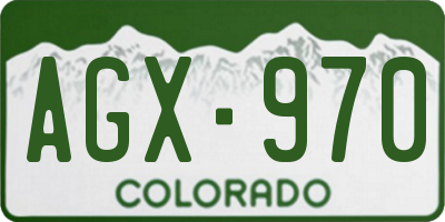 CO license plate AGX970