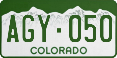 CO license plate AGY050