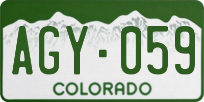 CO license plate AGY059