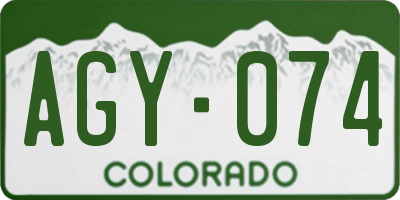 CO license plate AGY074