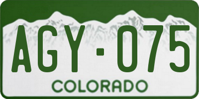 CO license plate AGY075