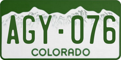 CO license plate AGY076