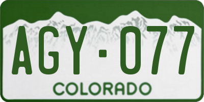 CO license plate AGY077