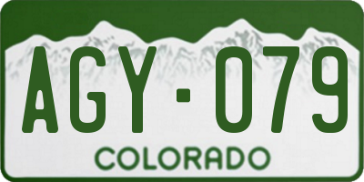 CO license plate AGY079