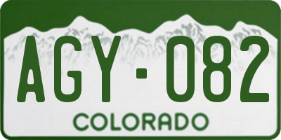 CO license plate AGY082