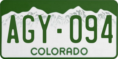 CO license plate AGY094