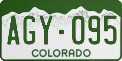 CO license plate AGY095