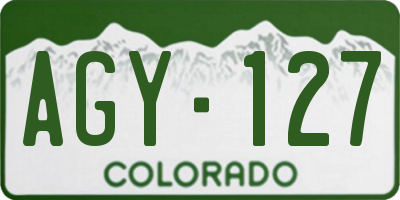 CO license plate AGY127