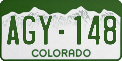CO license plate AGY148