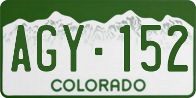 CO license plate AGY152