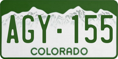 CO license plate AGY155
