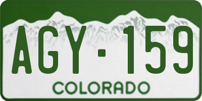 CO license plate AGY159