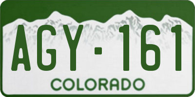CO license plate AGY161