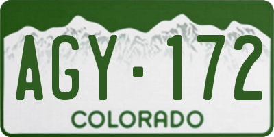 CO license plate AGY172