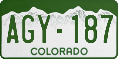 CO license plate AGY187