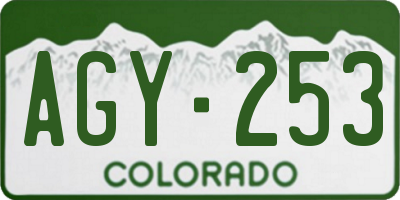 CO license plate AGY253