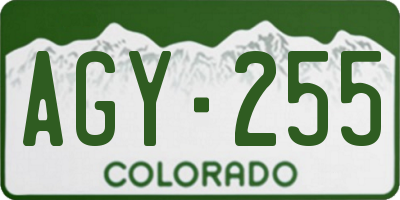 CO license plate AGY255