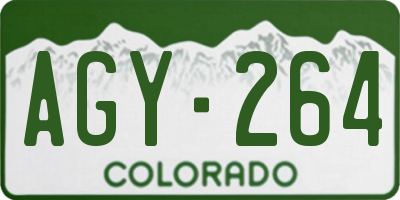 CO license plate AGY264