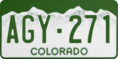 CO license plate AGY271