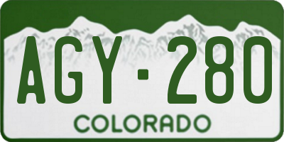 CO license plate AGY280