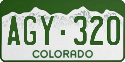 CO license plate AGY320