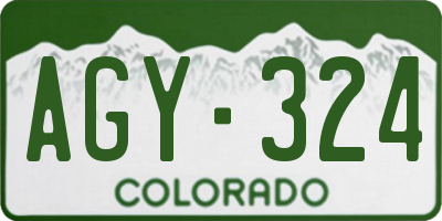 CO license plate AGY324