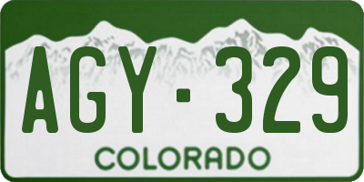 CO license plate AGY329