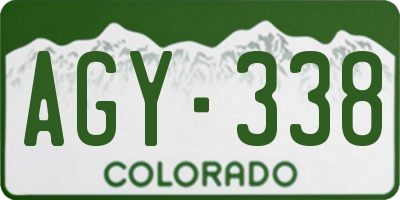 CO license plate AGY338