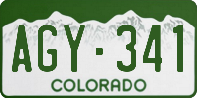 CO license plate AGY341
