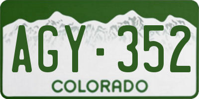 CO license plate AGY352